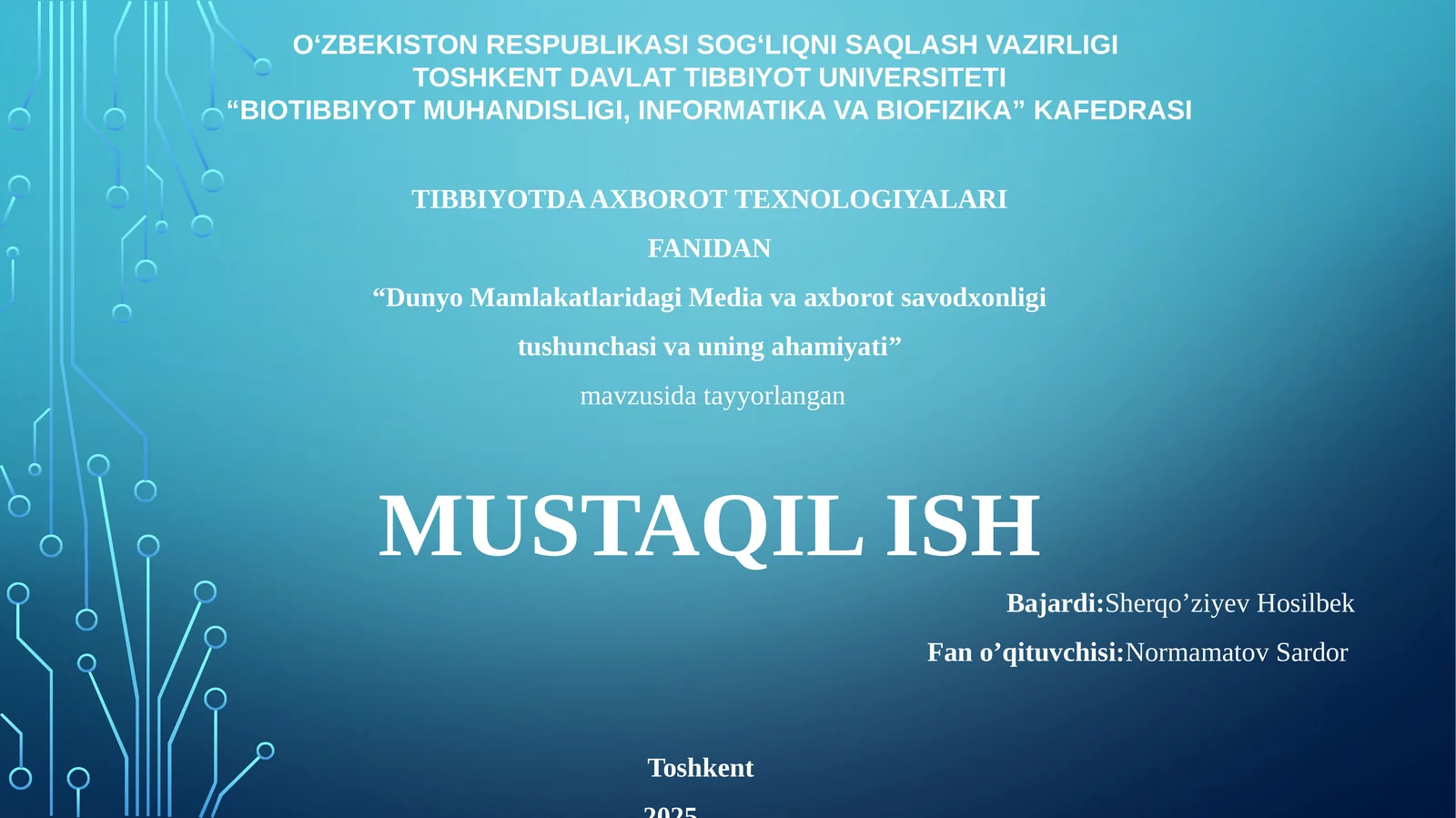 DunyoMamlakatlaridagiMediavaaxborotsavodxonligitushunchasivauningahamiyati