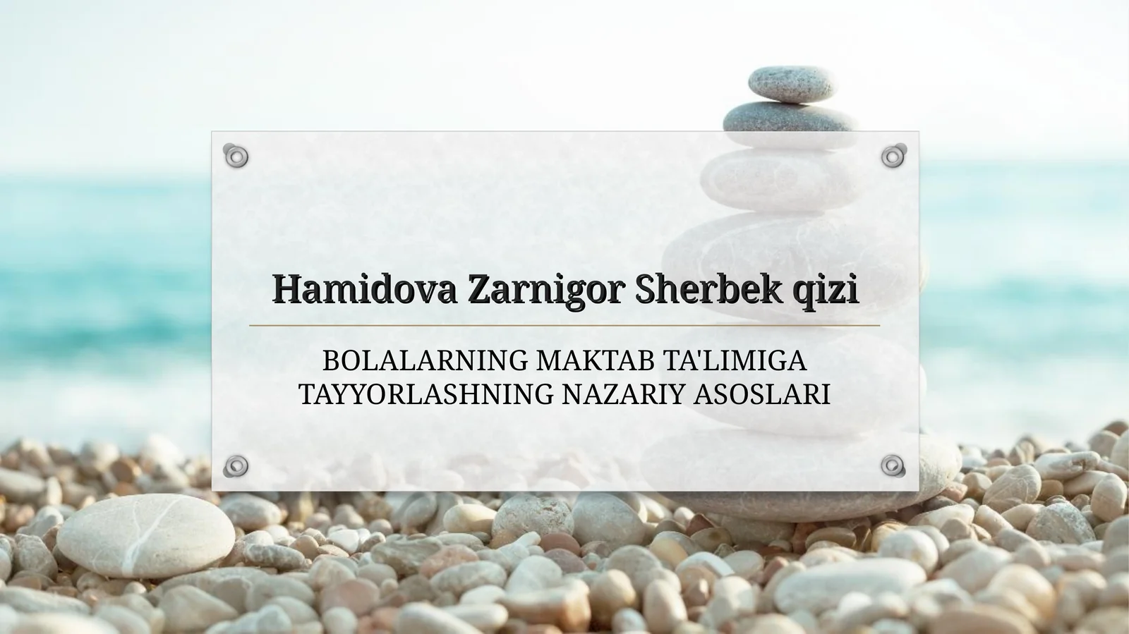 BOLALARNING MAKTAB TA'LIMIGA TAYYORLASHNING NAZARIY ASOSLARI