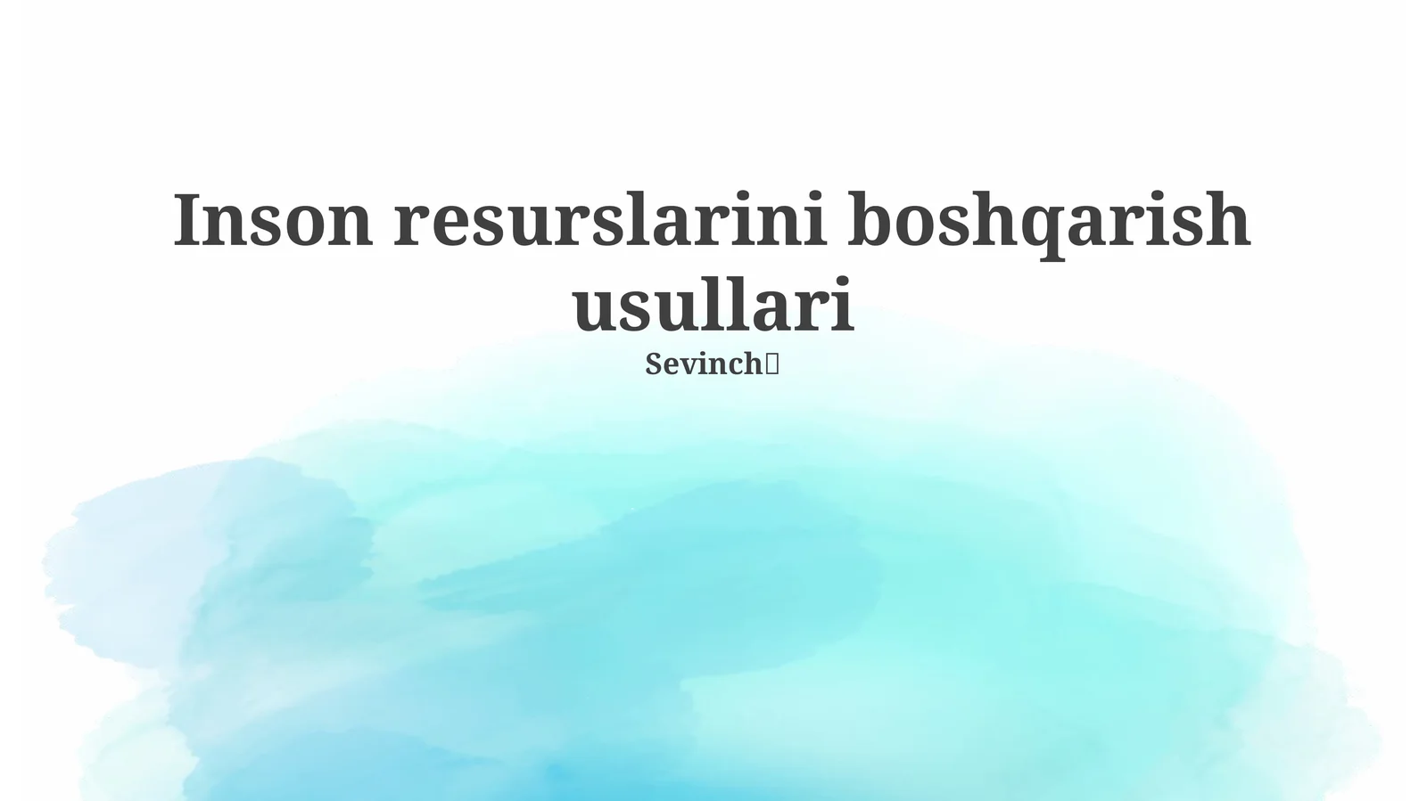 Inson resurslarini boshqarish usullari