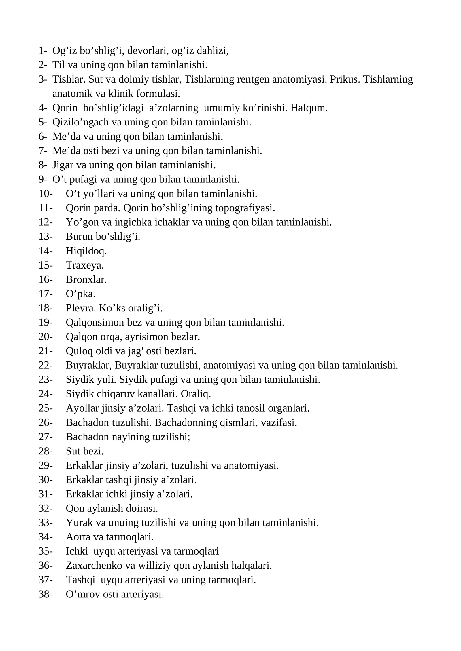 Anatomik va klinik anatomiyada bаquvchilarning qurollanishini t`minlash (qisqacha kurs)