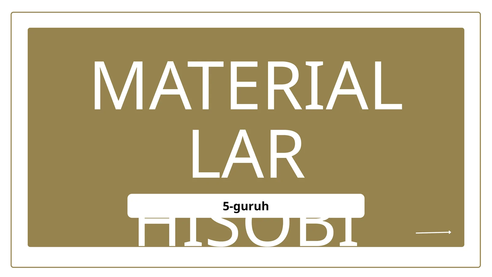 MATERIALLAR HISOBI