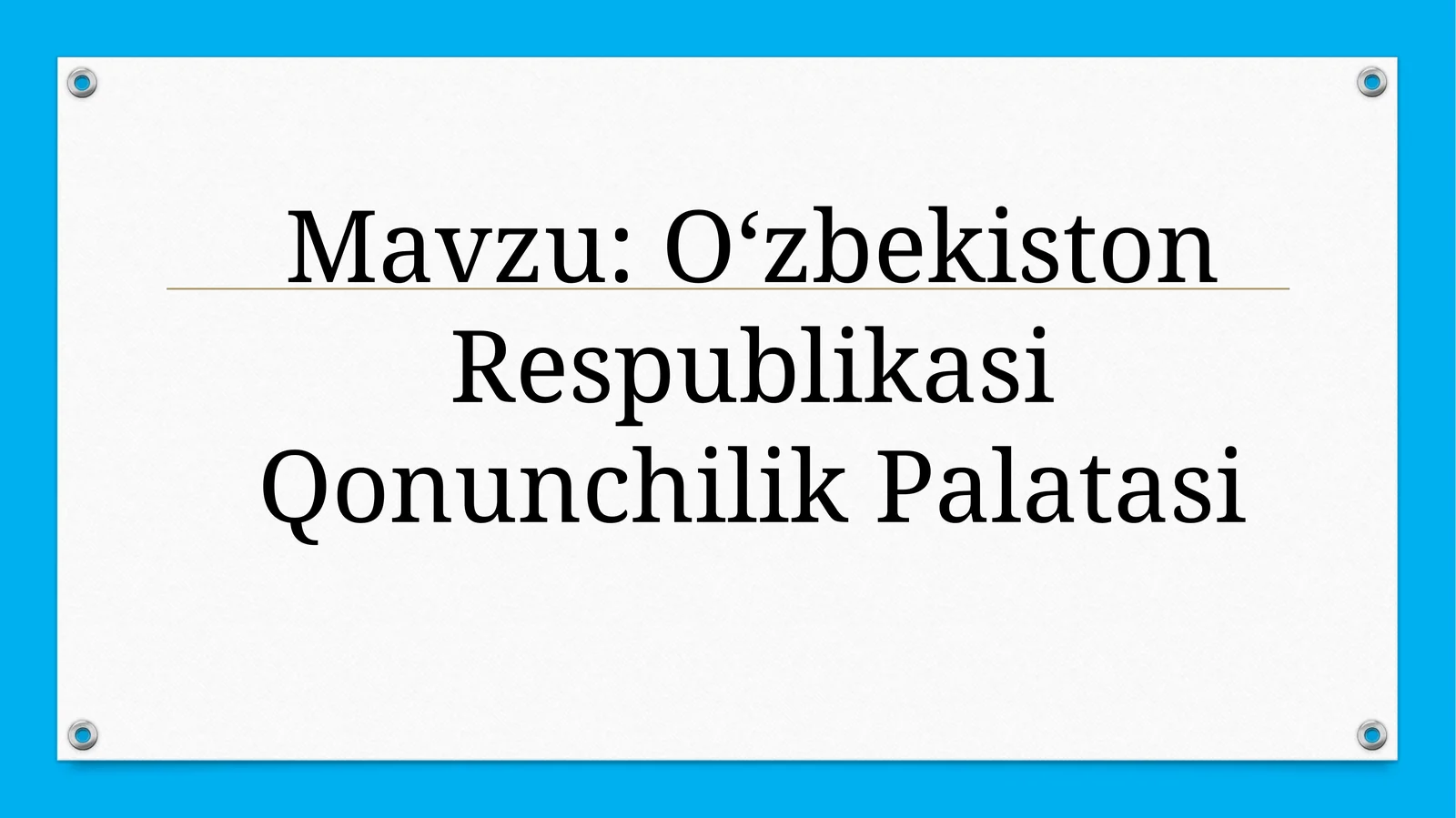 Oʻzbekiston Respublikasi Qonunchilik Palatasi