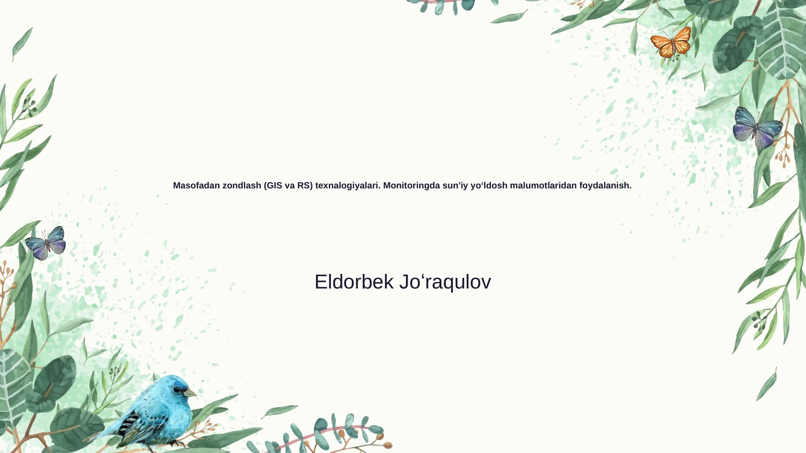 Masofadan zondlash (GIS va RS) texnologiyalari