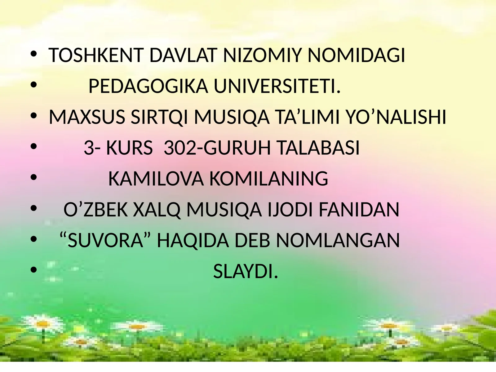 “SUVORA” HAQIDA