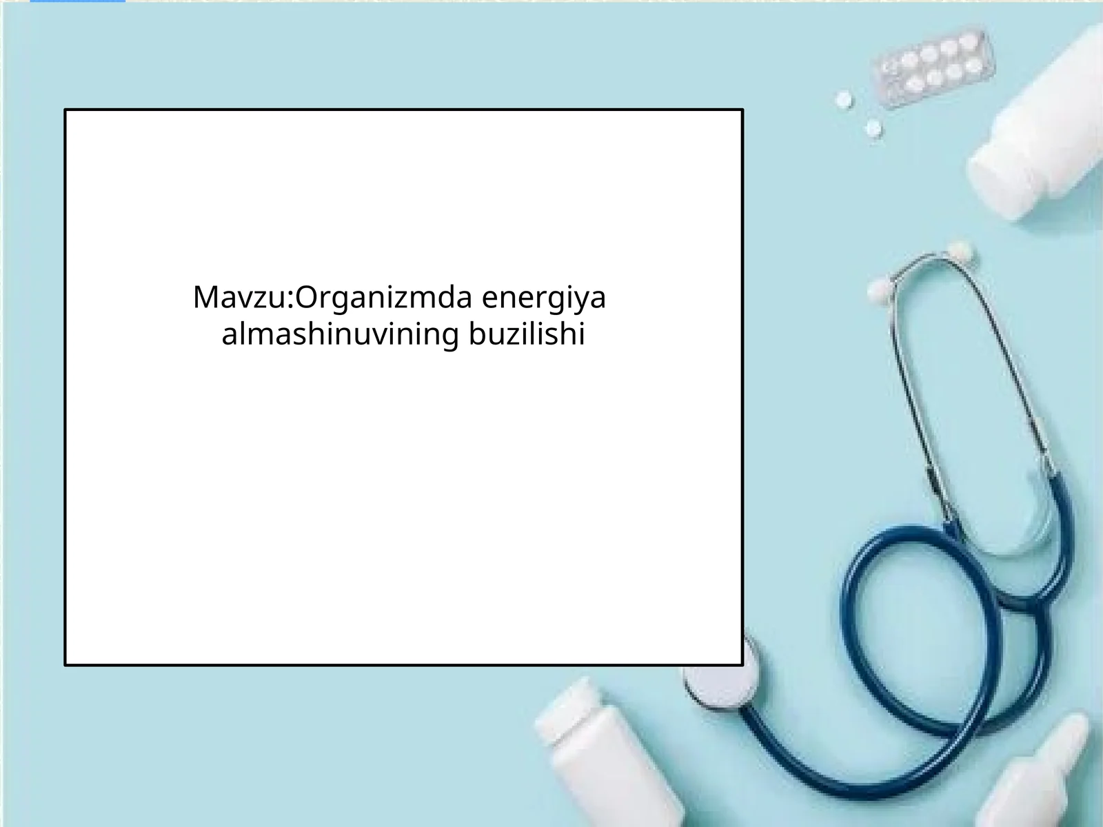 Organizmda energiya almashinuvining buzilishi