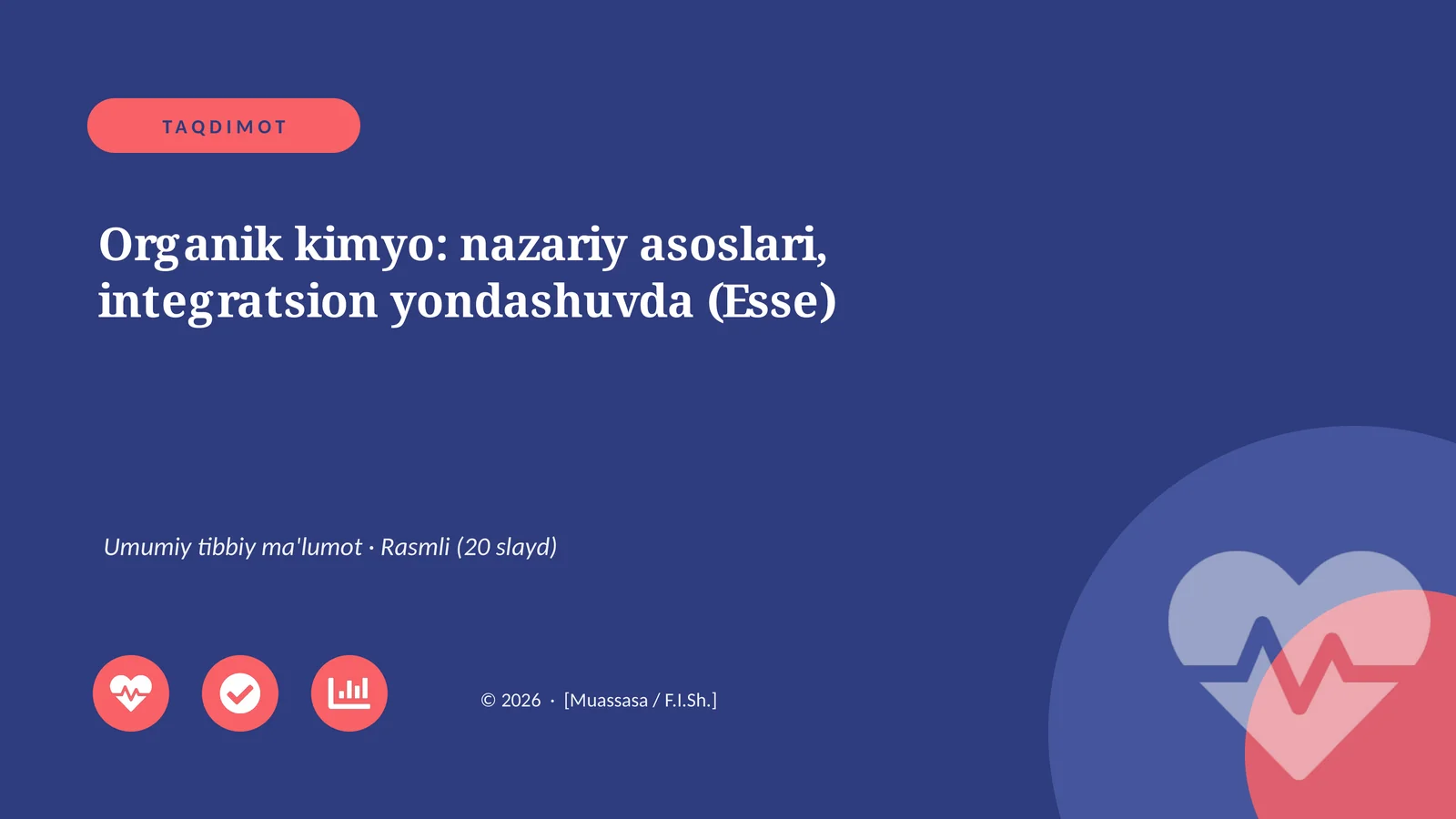 Organik kimyo: nazariy asoslari, integratsion yondashuvda (Esse)