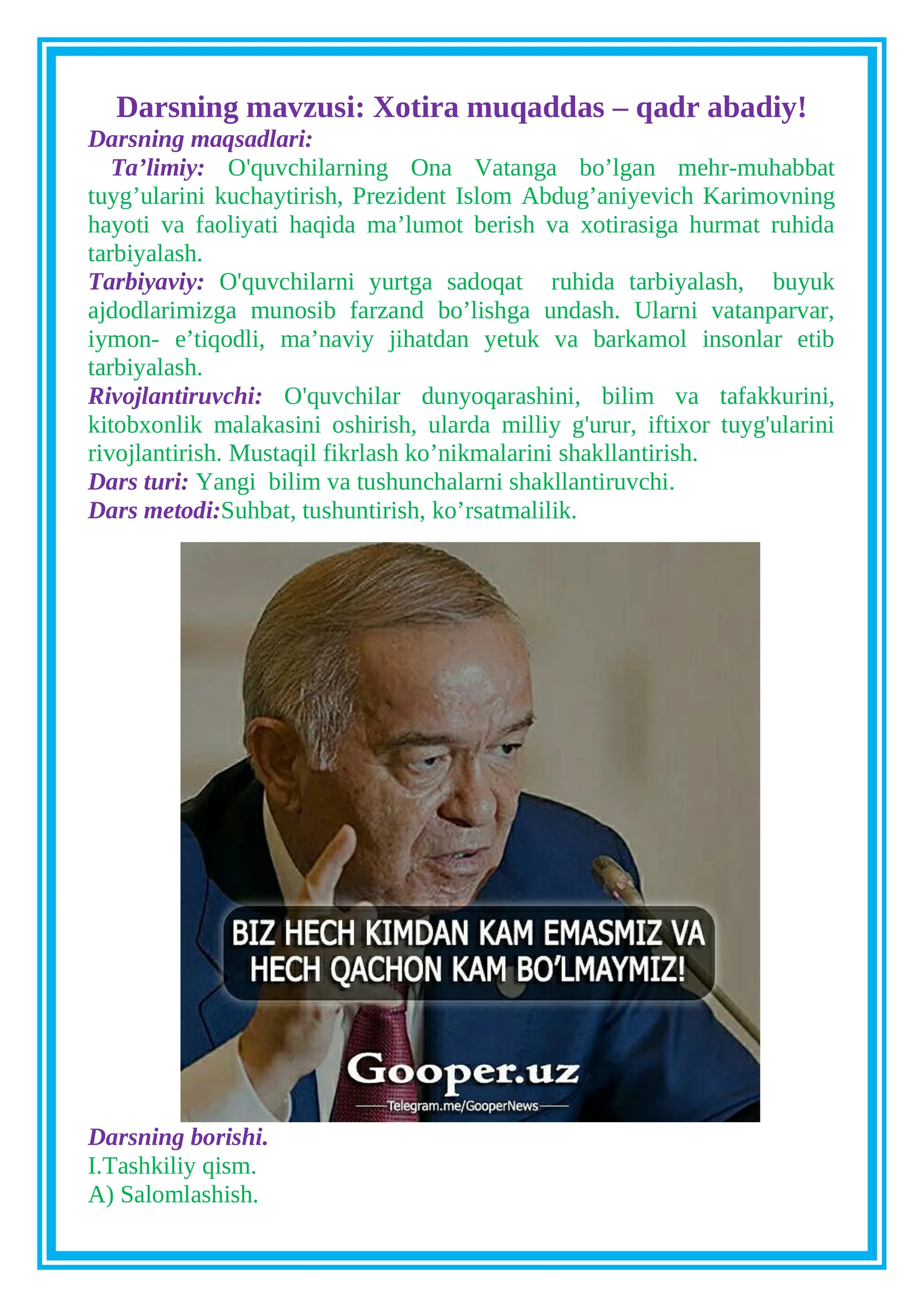 Xotira muqaddas – qadr abadiy!