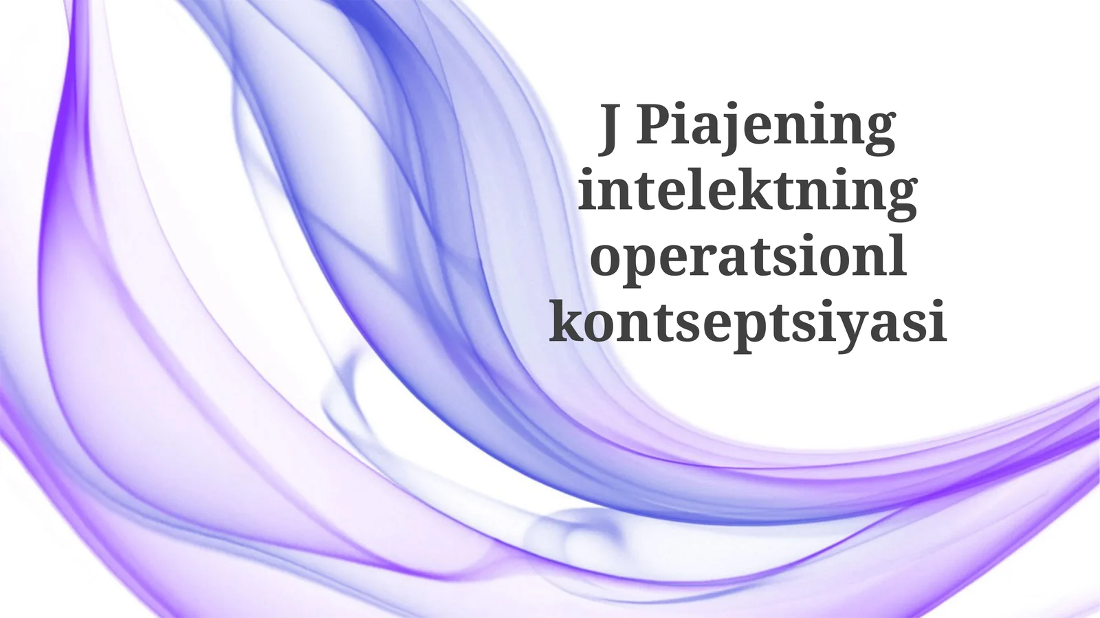Piajening intellektning operatsion konsepsiyasi