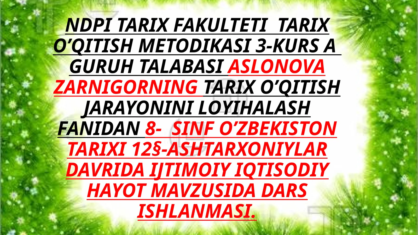 8-sinf O'zbekiston tarixi dars ishlanma. Ashtarxoniylar davrida ijtimoiy iqtisodiy hayot