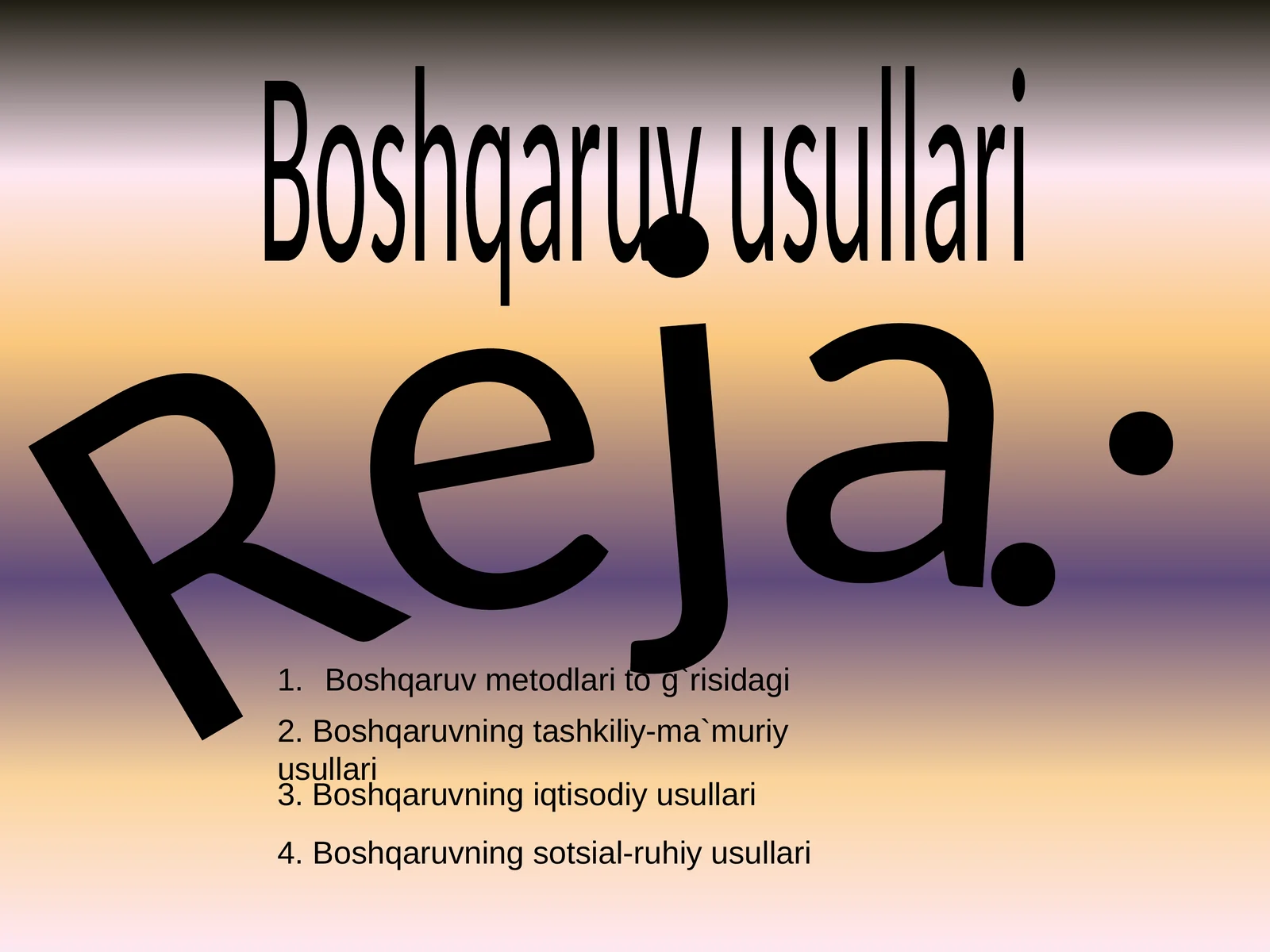 Boshqaruv usullari