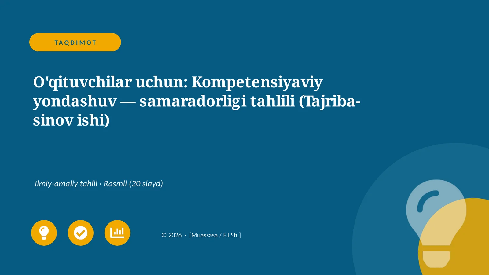 O'qituvchilar uchun: Kompetensiyaviy yondashuv — samaradorligi tahlili (Tajriba-sinov ishi)