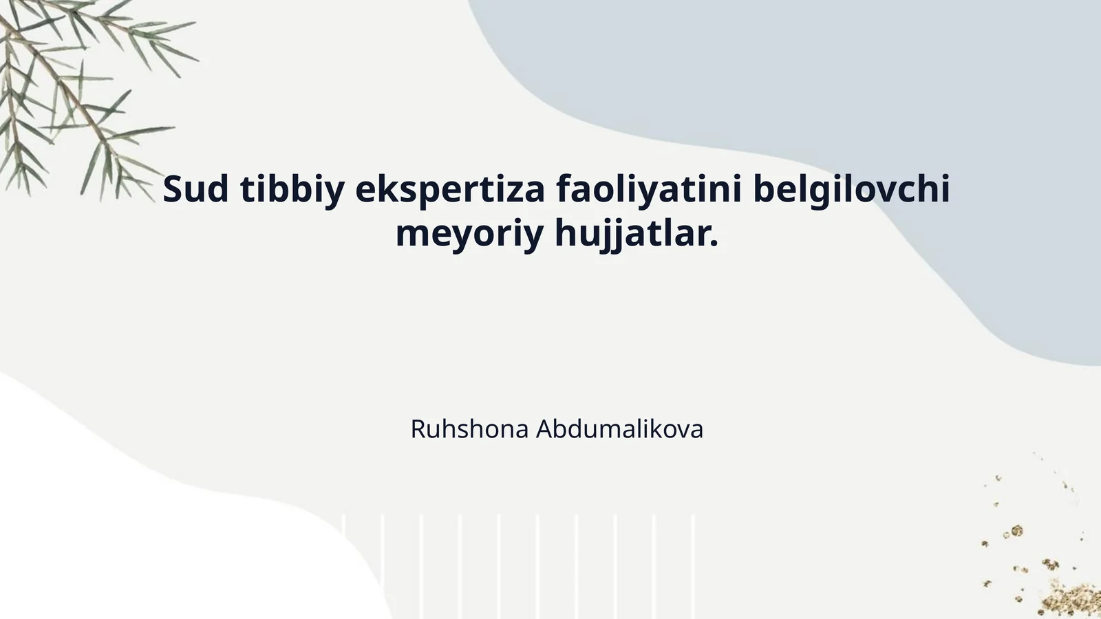 Sud tibbiy ekspertiza faoliyatini belgilovchi meyoriy hujjatlar.