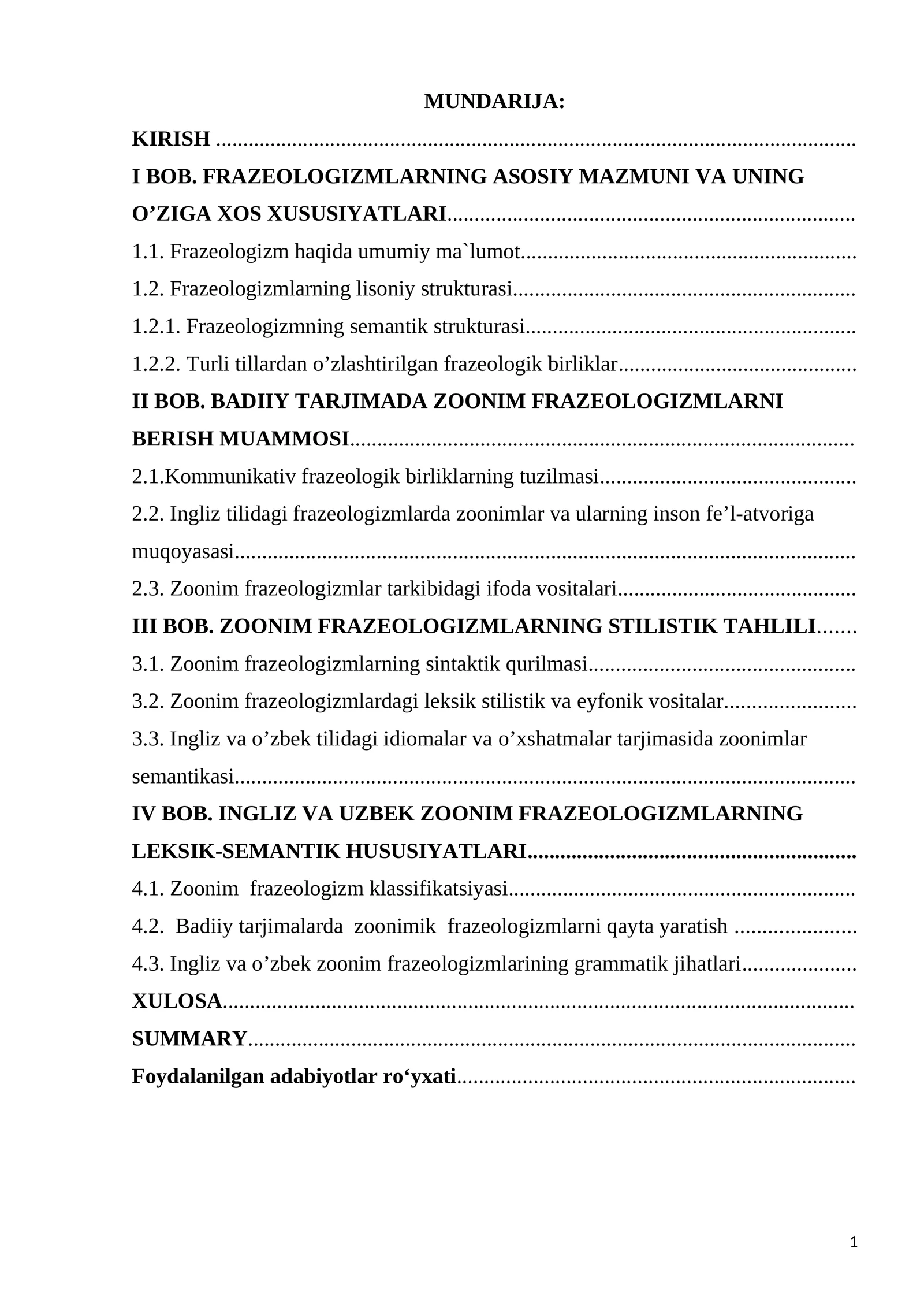ZOONIM FRAZEOLOGIZMLARNING LEKSIK-SEMANTIK HUSUSIYATLARI