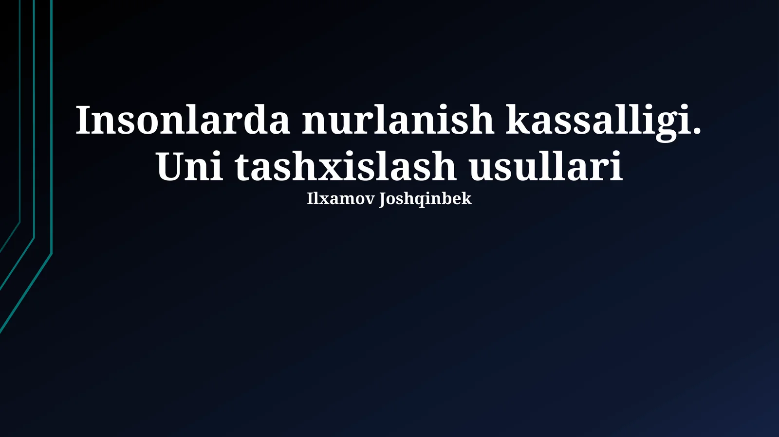 Insonlarda nurlanish kassalligi. Uni tashxislash usullari