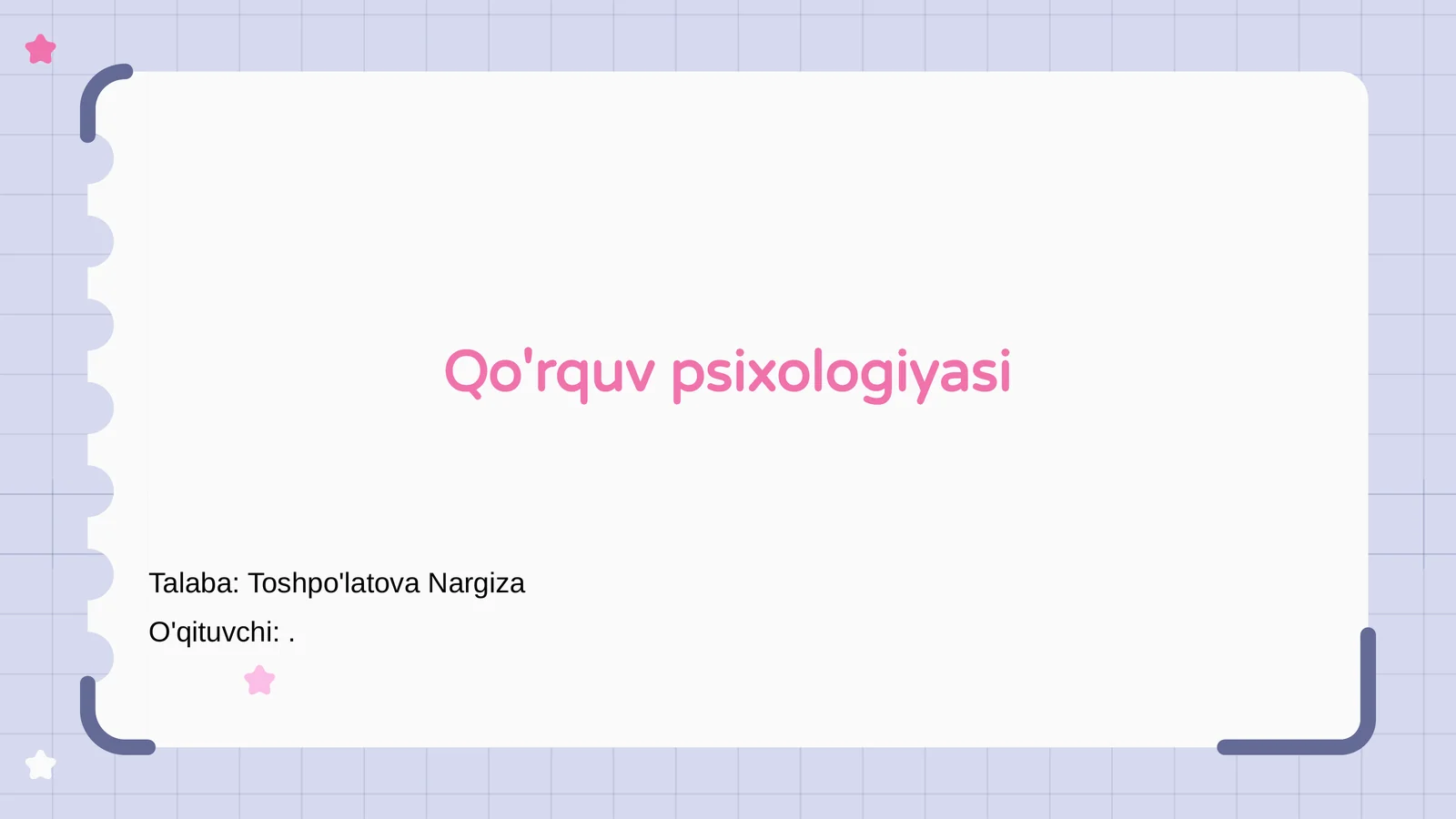 Qo'rquv psixologiyasi