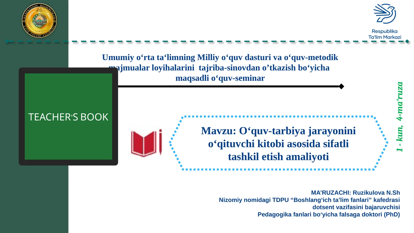 O‘quv-tarbiyajarayonini o‘qituvchi kitob