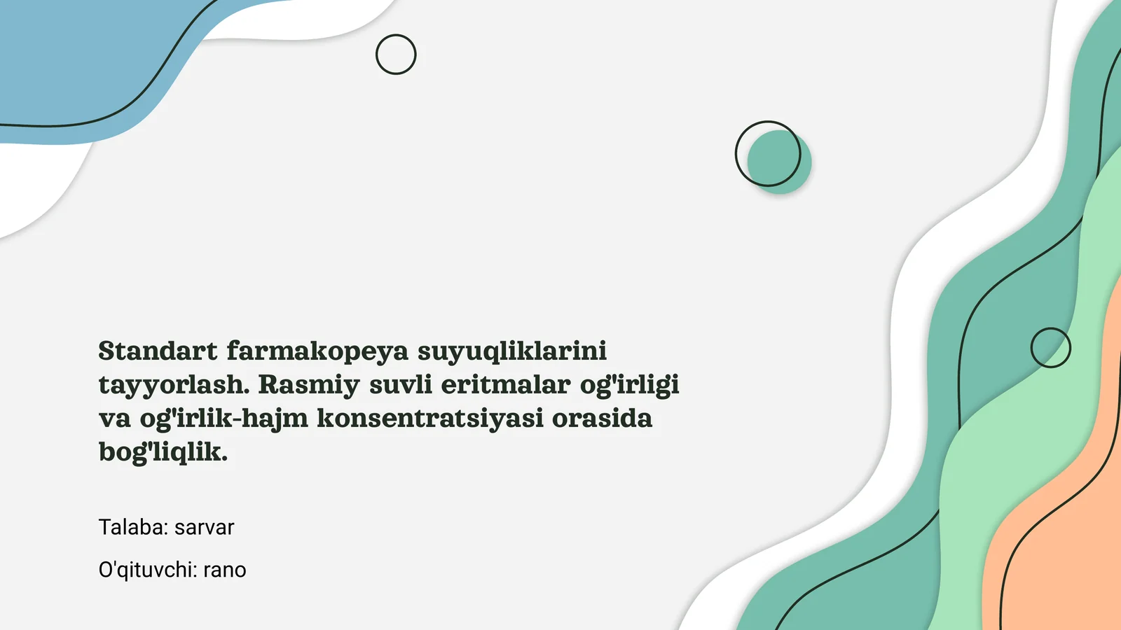 Standart farmakopeya suyuqliklarini tayyorlash