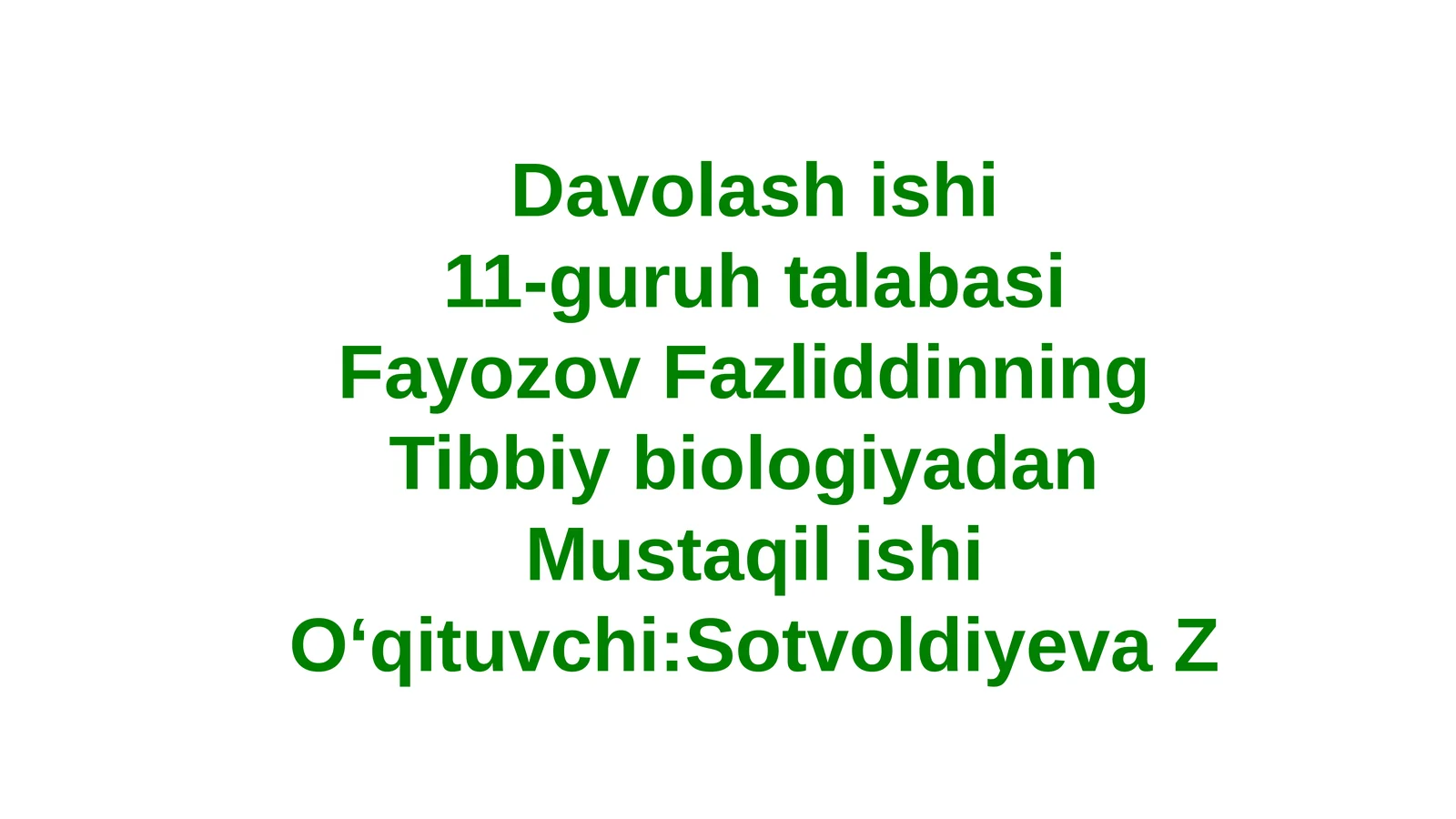 Tibbiybiologiyadan Mustaqilishi