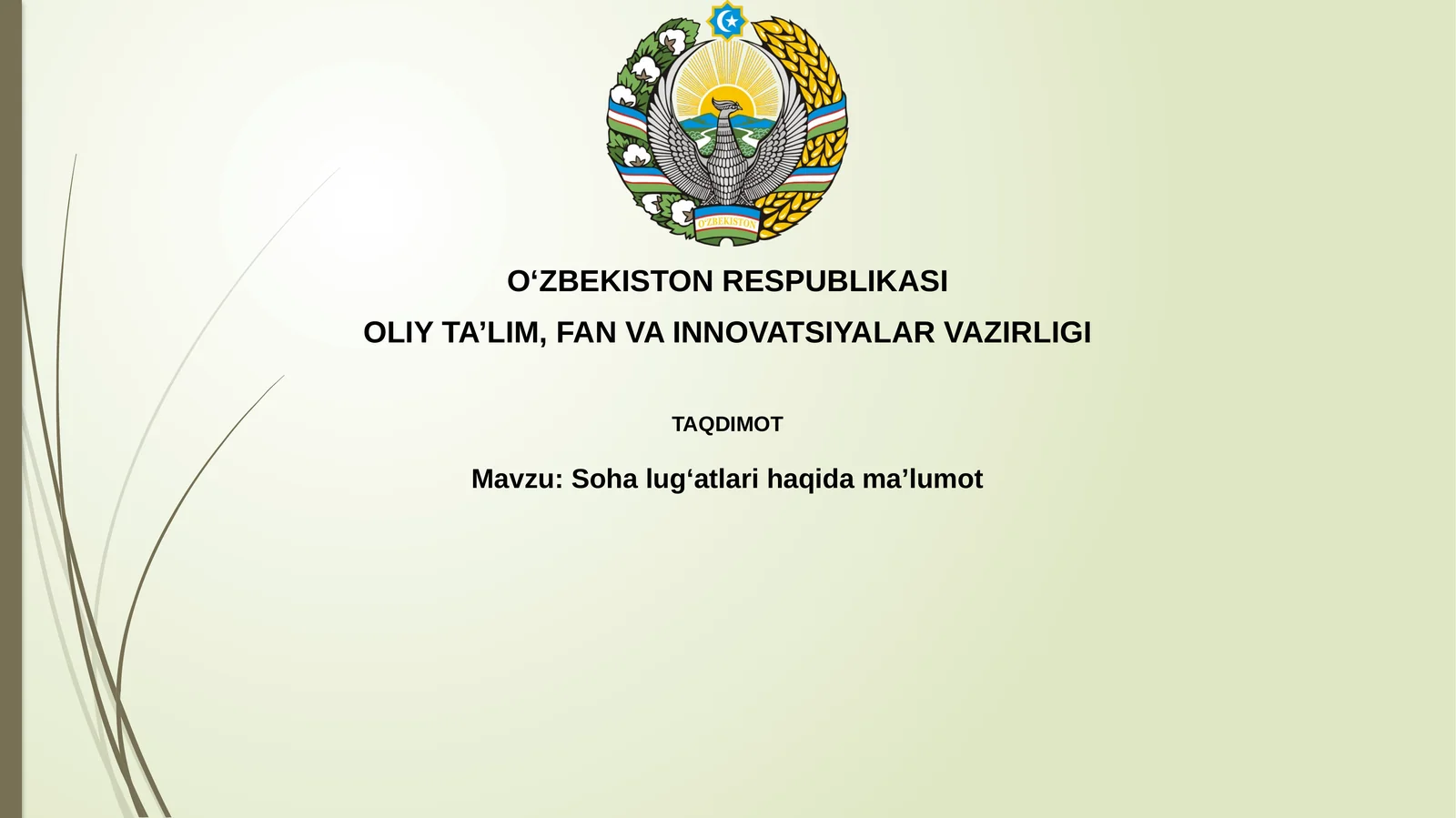 Soha lug'atlari haqida ma'lumot