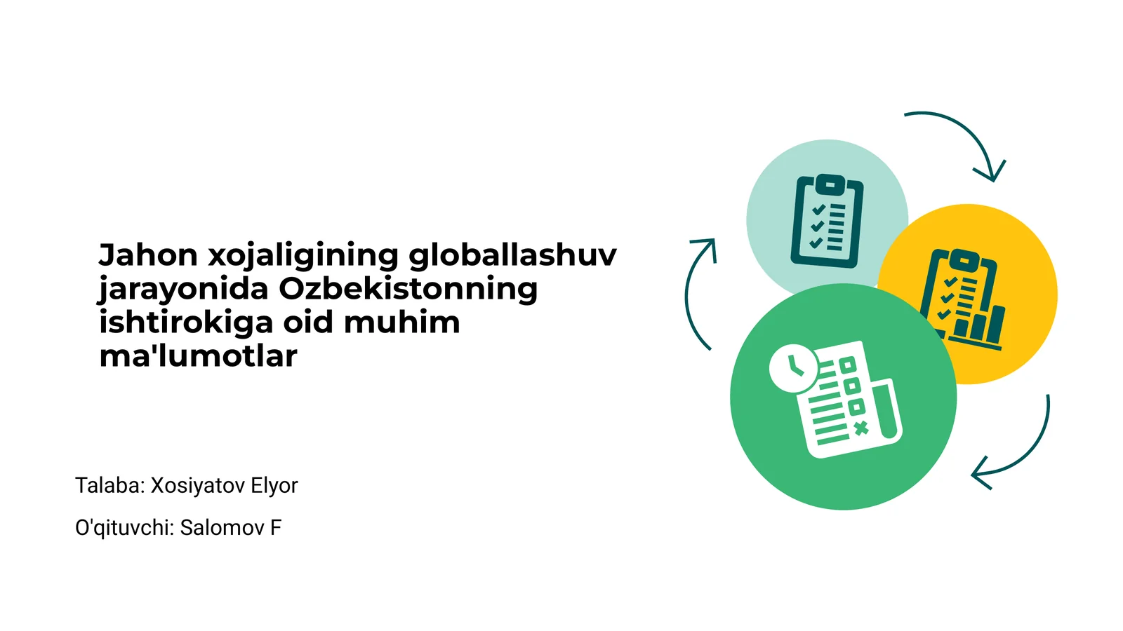 Globallashuv jarayoni O'zbekistonda
