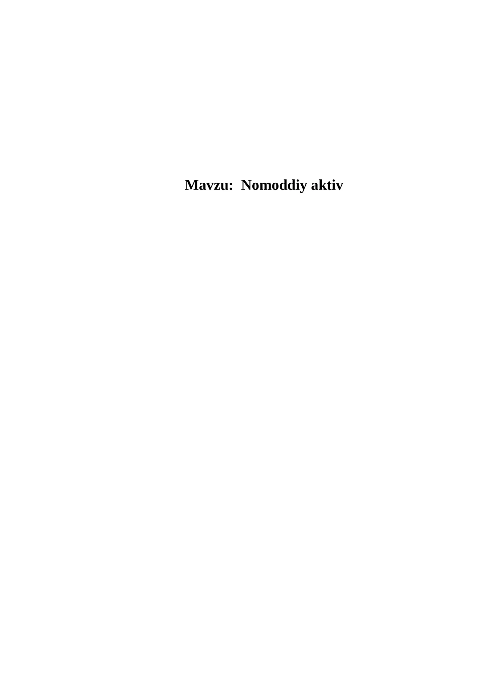 Nomoddiy aktiv
