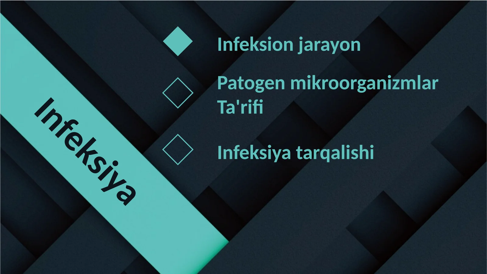 Infeksiya.Infeksiya turlari,xossalari.Infeksion jarayonlar