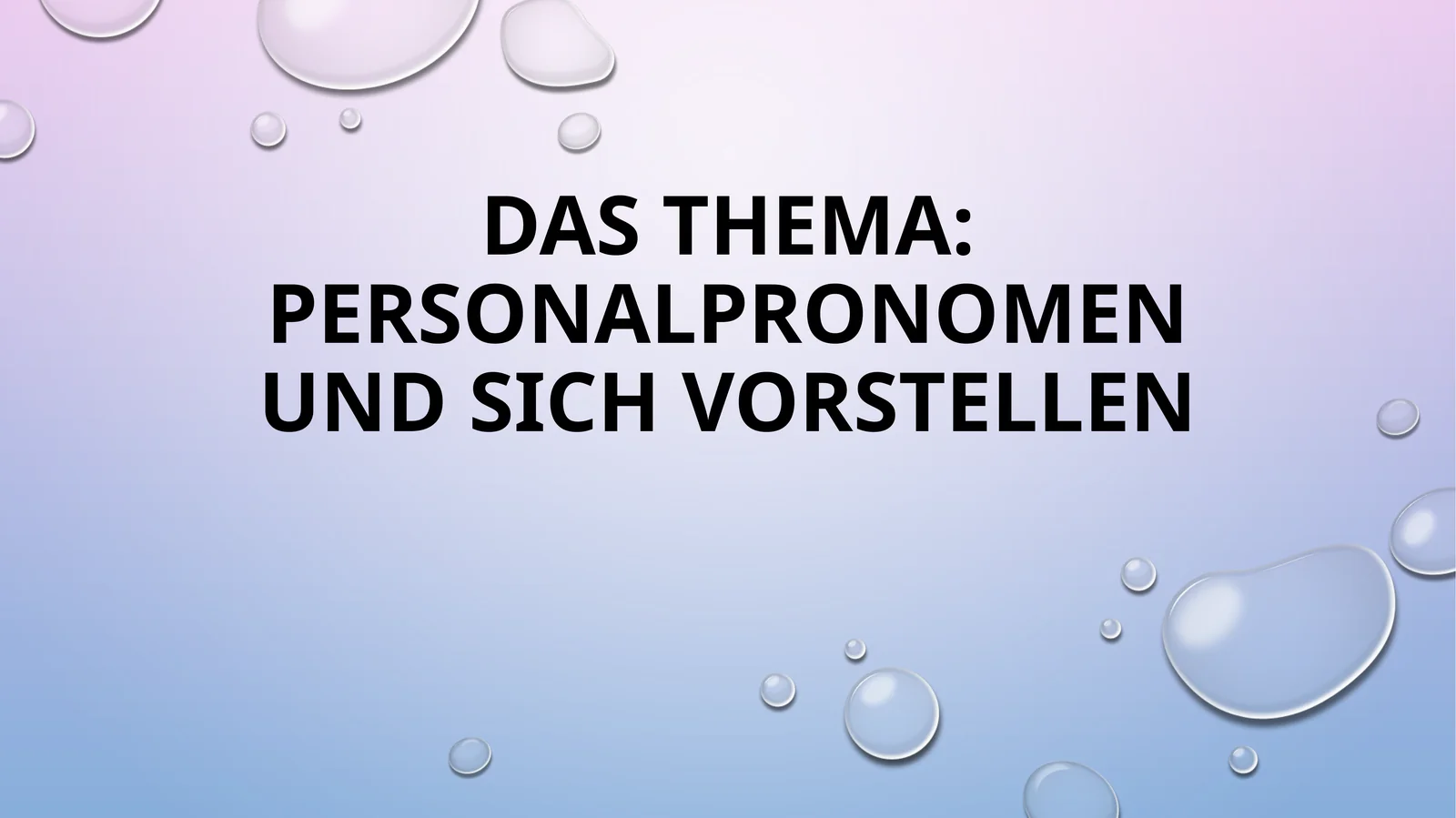 Personalpronomen und sich vorstellen