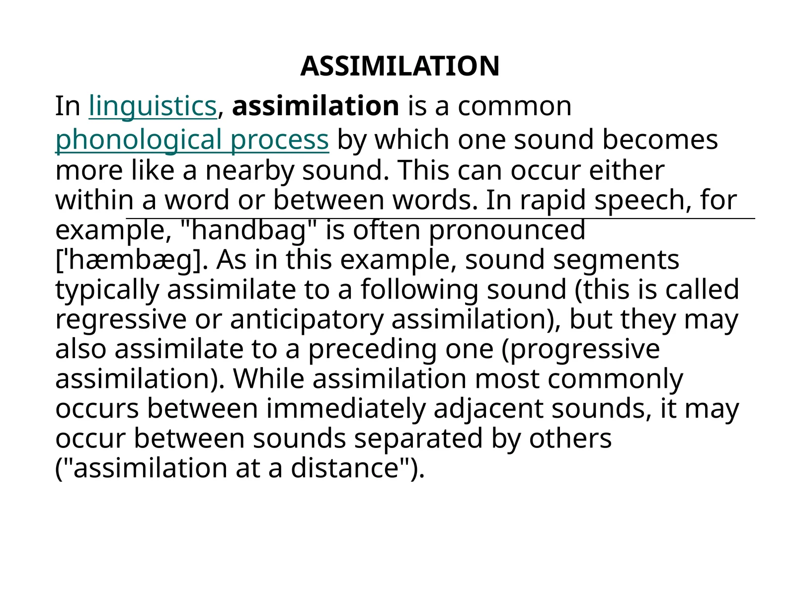 ASSIMILATION