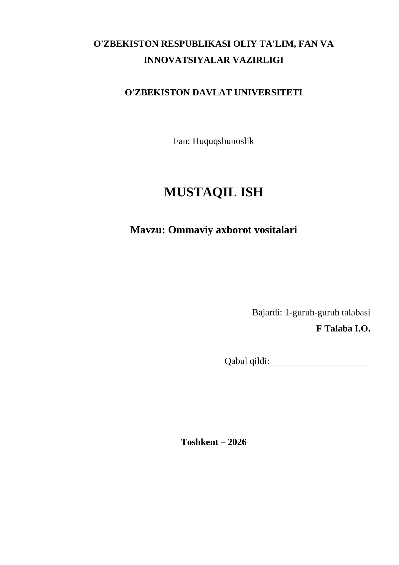 Ommaviy axborot vositalari