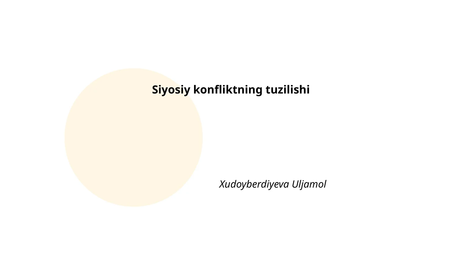 Siyosiy konfliktning tuzilishi