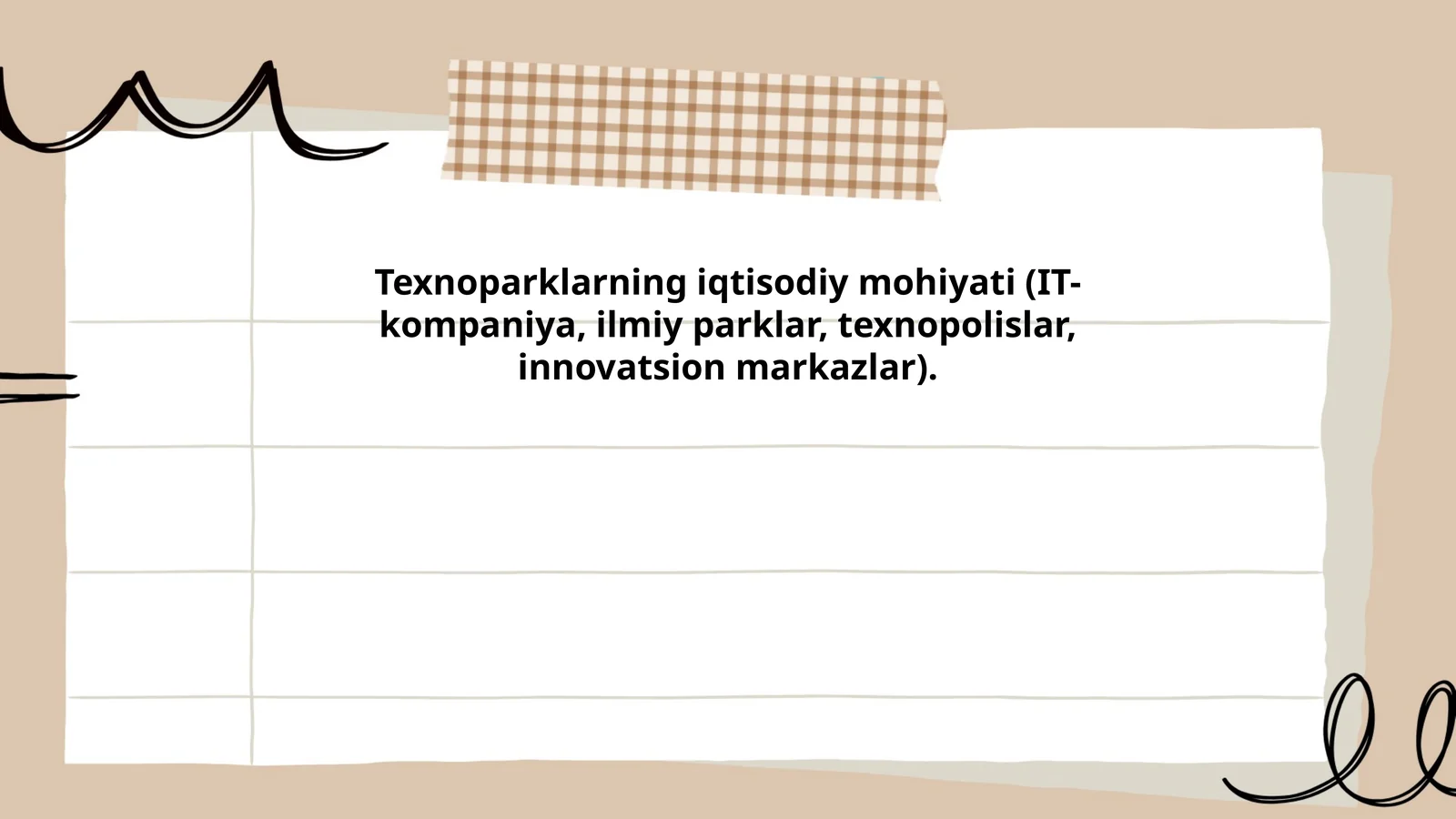 Texnoparklarning iqtisodiy mohiyati (IT-kompaniya, ilmiy parklar, texnopolislar, innovatsion markazlar)