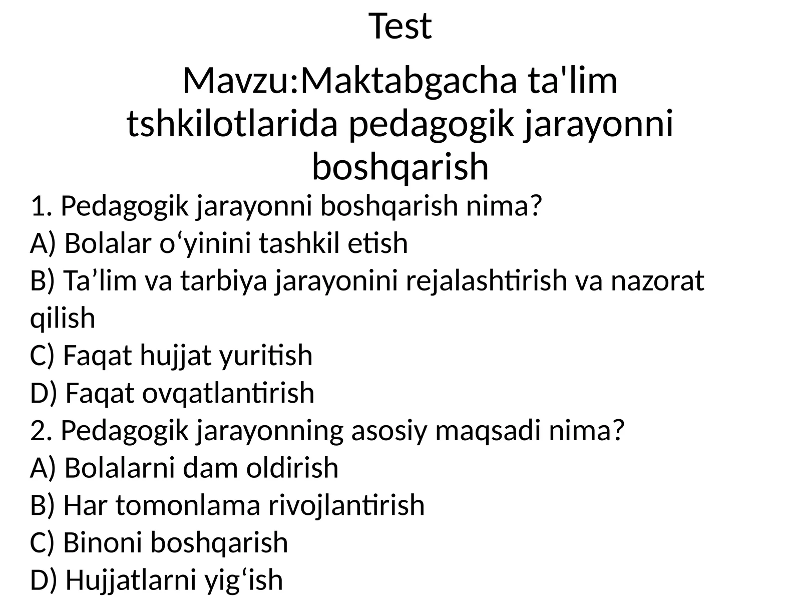 Maktabgachata'limtshkilotlaridapedagogikjarayonniboshqarish