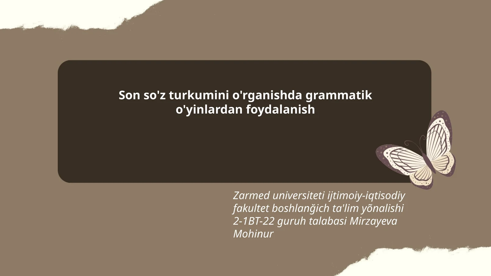 Son so'z turkumini o'rganishda grammatik o'yinlardan foydalanish