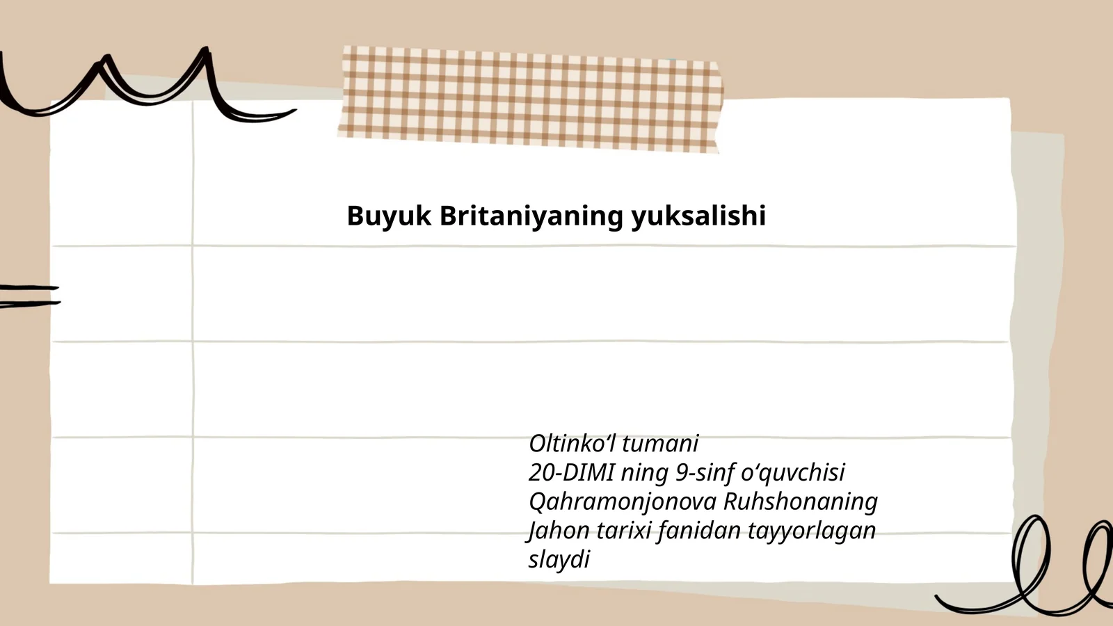 Jahon tarixi fanidan slayd