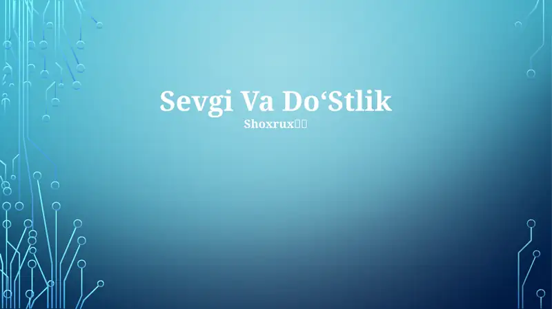 Sevgi Va DoʻStlik