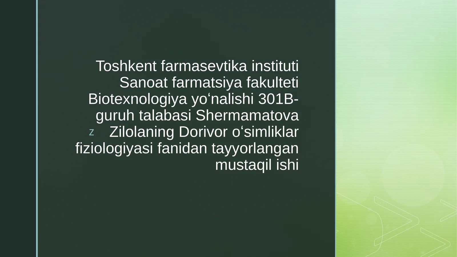 Fotosintezning so'fiylik darajasi