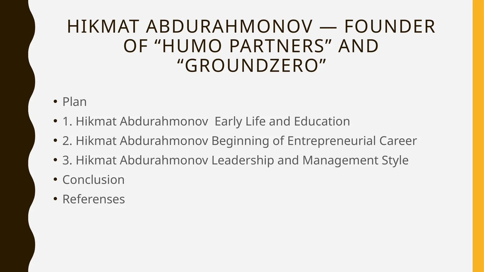 Hikmat Abdurahmonov— Founder of “HumoPartners” and “GroundZero”