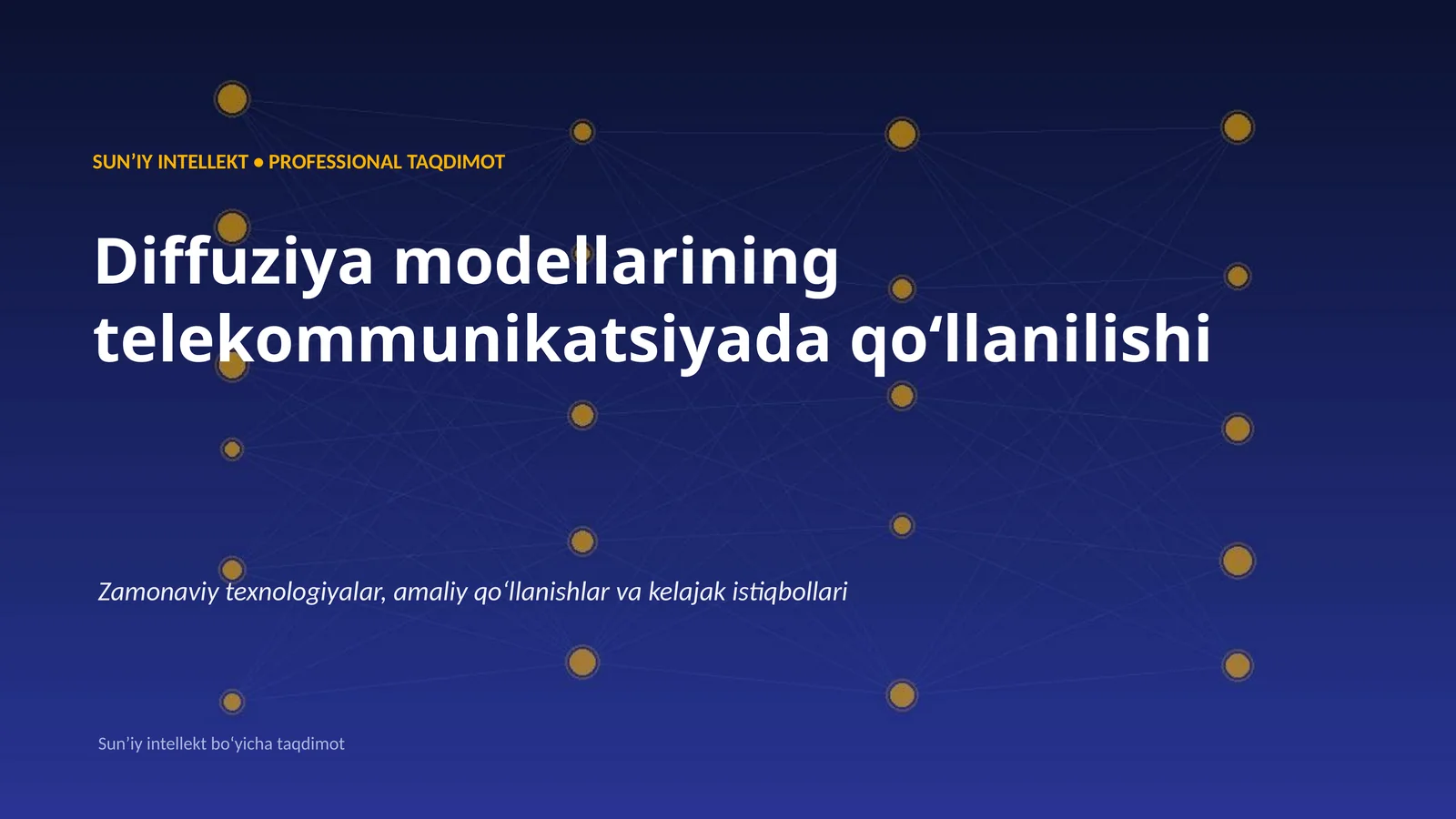 Diffuziya modellarining telekommunikatsiyada qoʻllanilishi