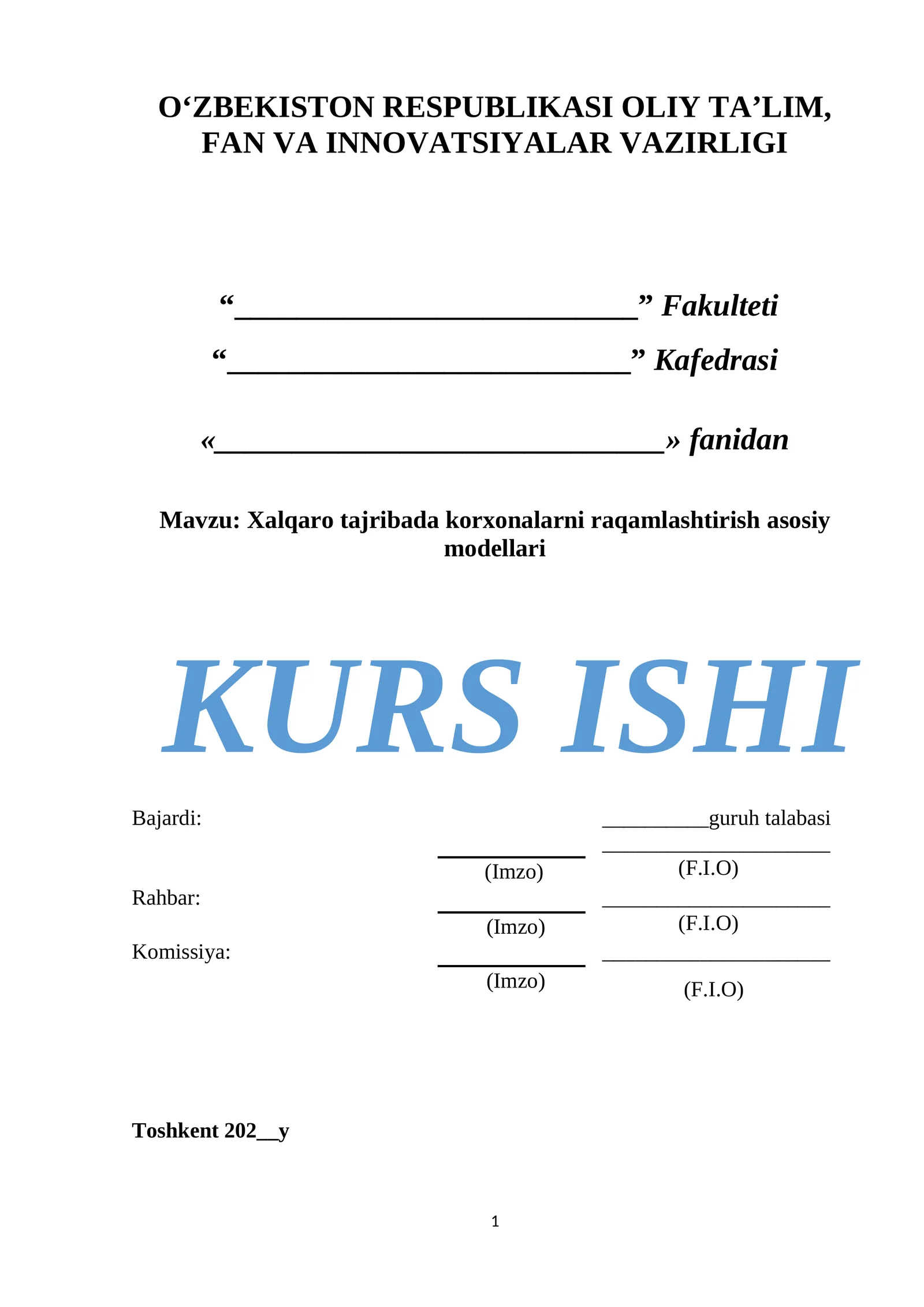 Xalqaro tajribada korxonalarni raqamlashtirish asosiy modellari