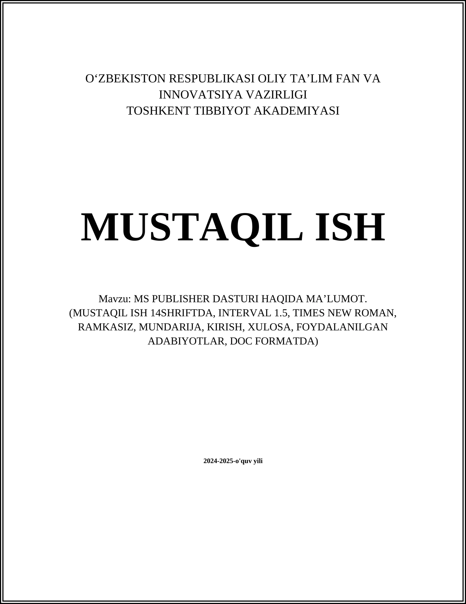 MS Publisher dasturi haqida maʼlumot