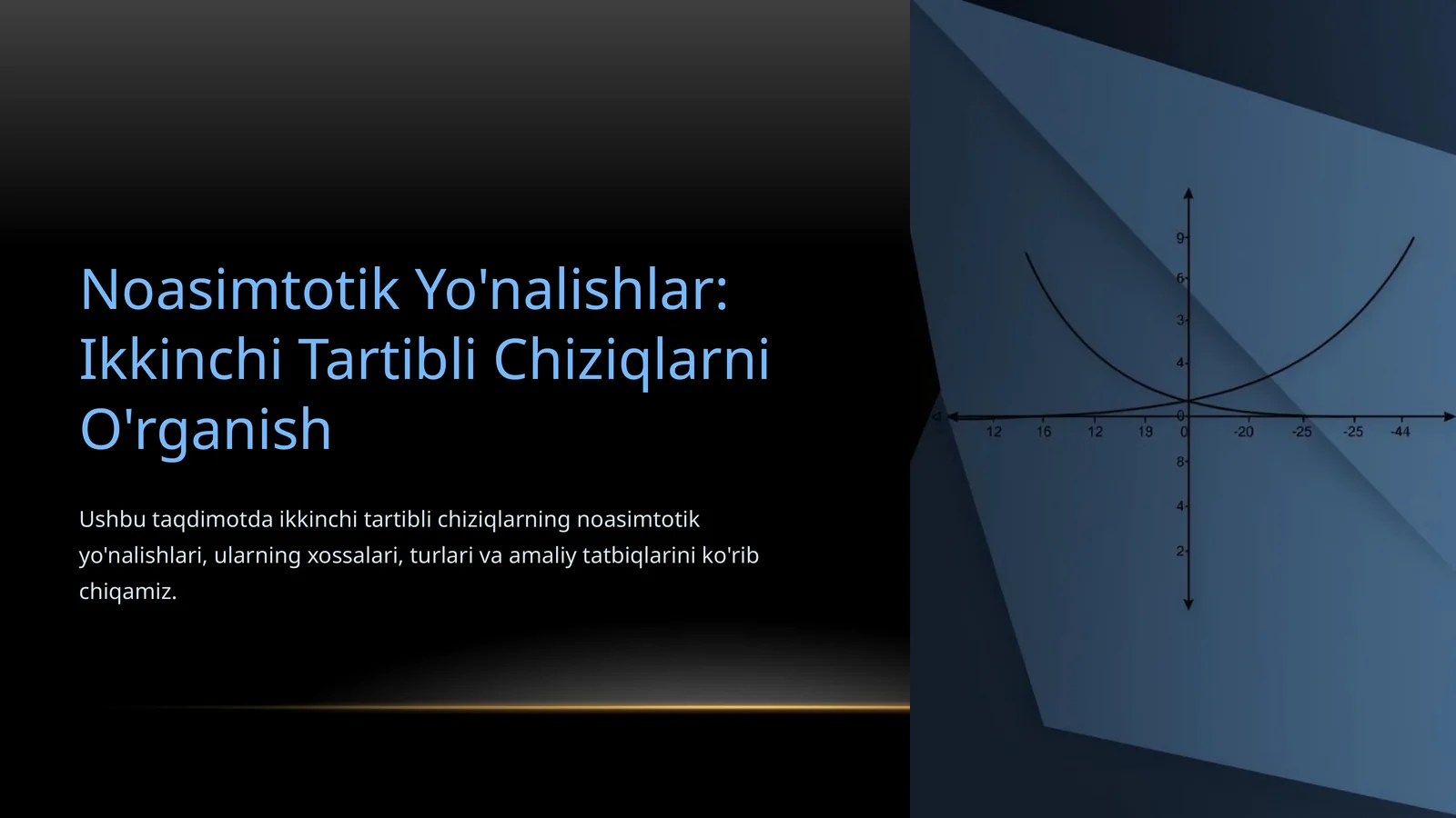 Noasimtotik Yo'nalishlar: Ikkinchi Tartibli Chiziqlarni O'rganish