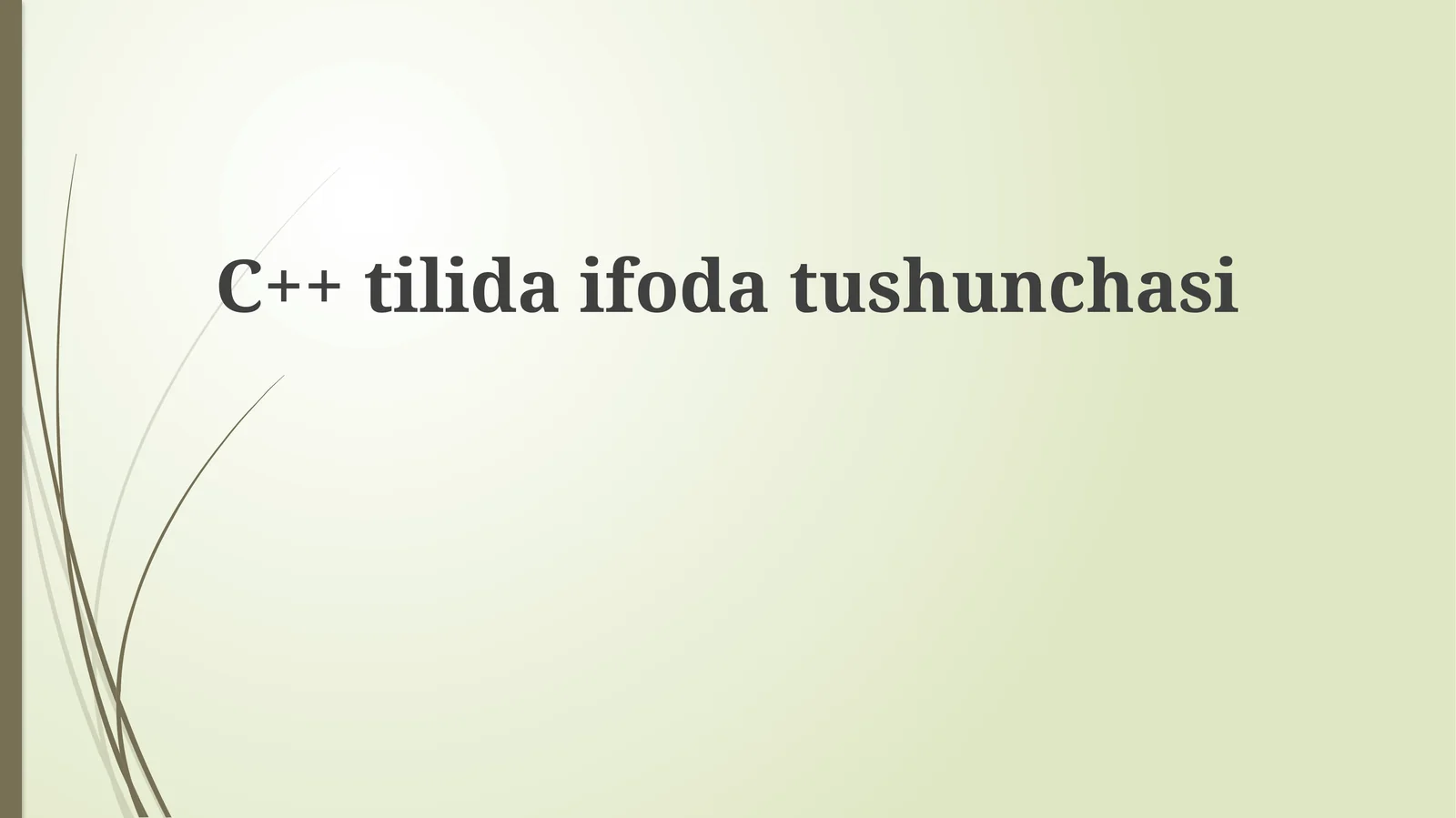 C++ tilida ifoda tushunchasi