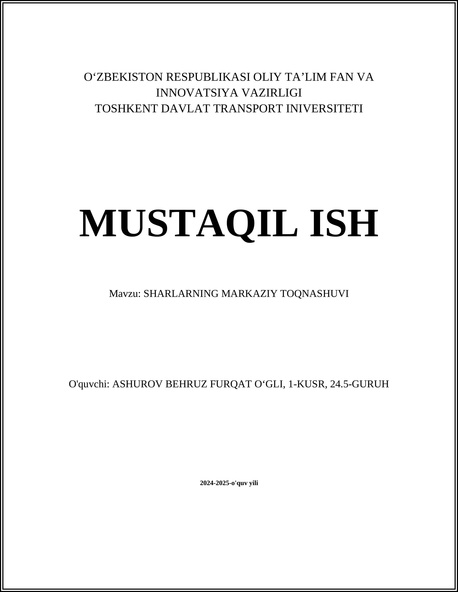 Markaziy Toqnashuvning Fizik Xususiyatlari
