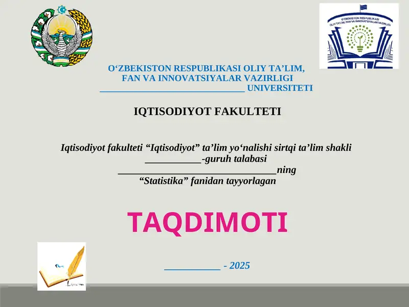 Narxlar dinamikasi va inflyatsiyani prognozlashning statistik usullari