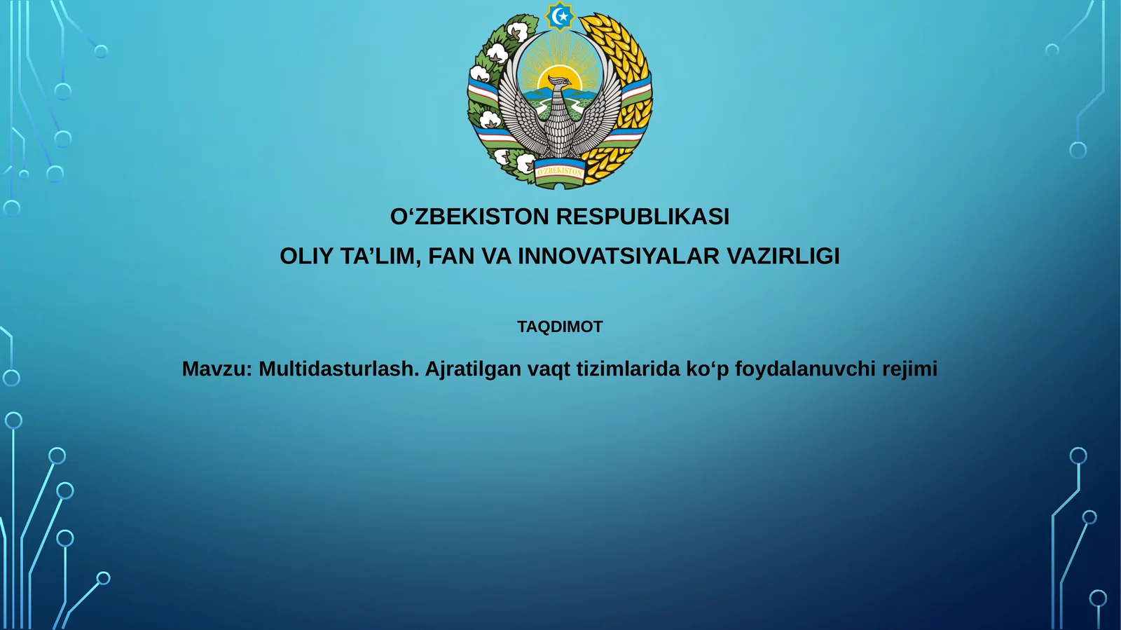Multidasturlash.Ajratilganvaqttizimlaridakoʻpfoydalanuvchirejimi