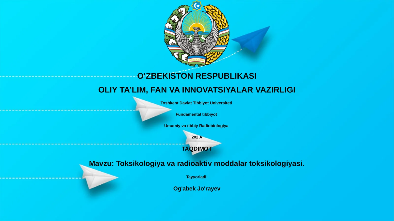 Toksikologiya va radioaktiv moddalar toksikologiyasi