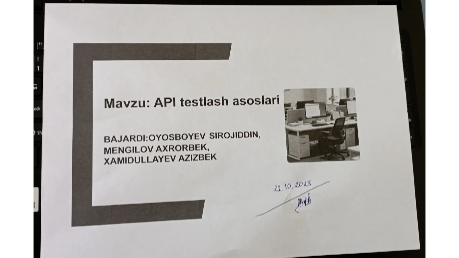 API testlash asoslari