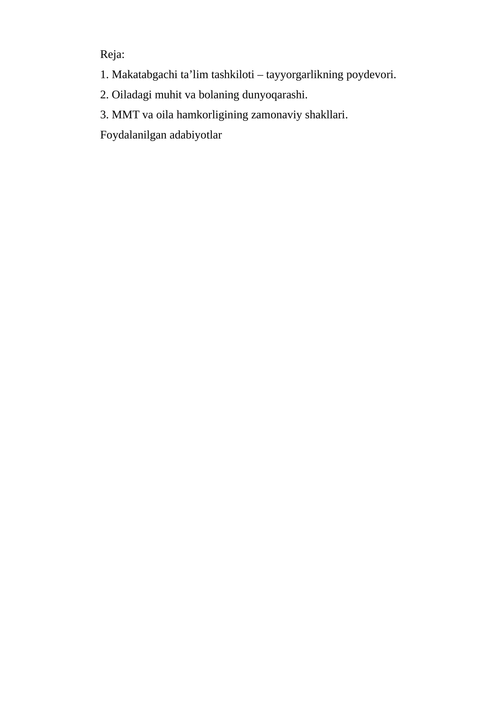Makatabgachi ta’lim tashkiloti – tayyorgarlikning poydevori