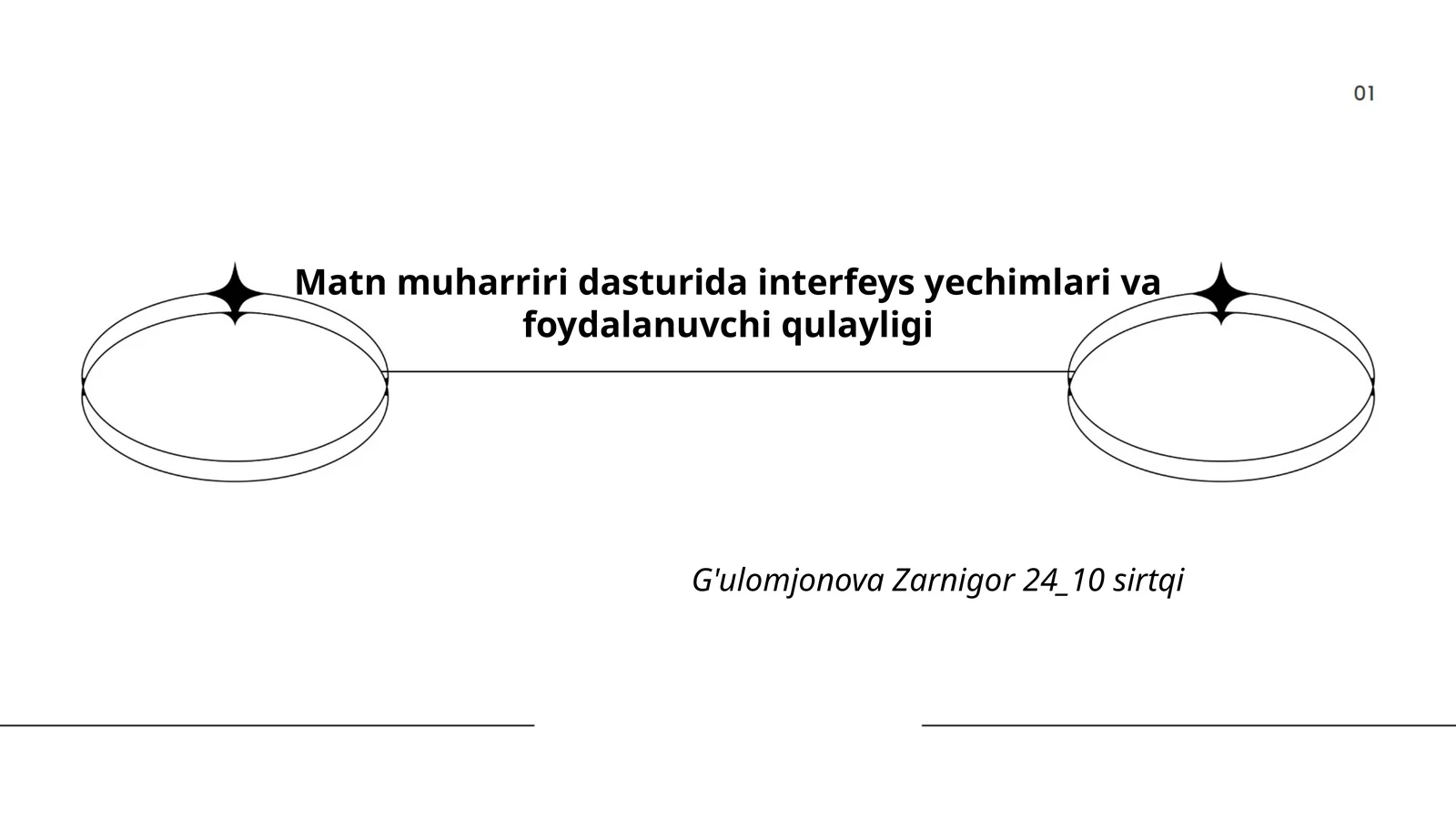 Matn muharriri dasturida interfeys yechimlari va foydalanuvchi qulayligi