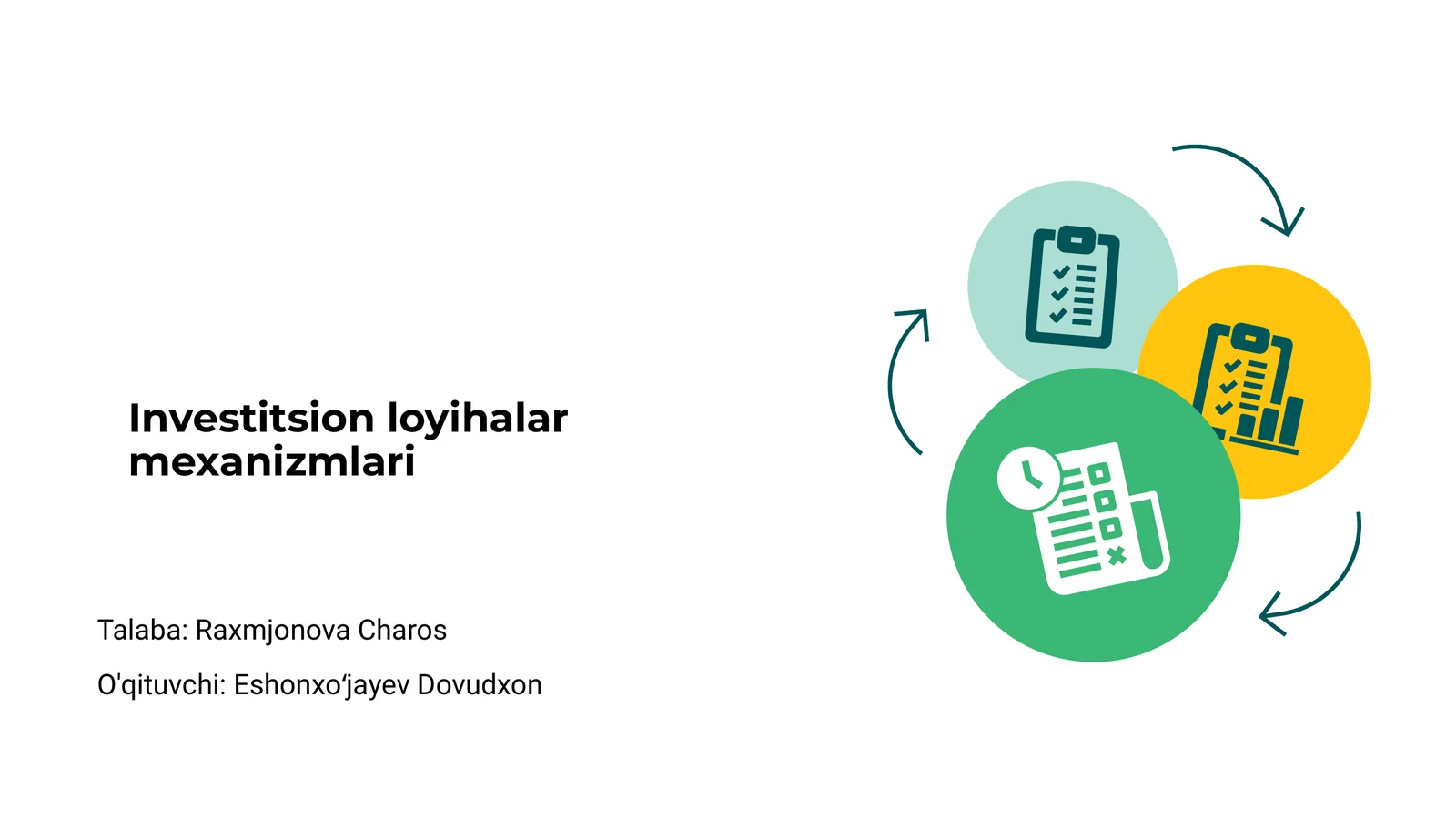 Investitsion loyihalar mexanizmlari